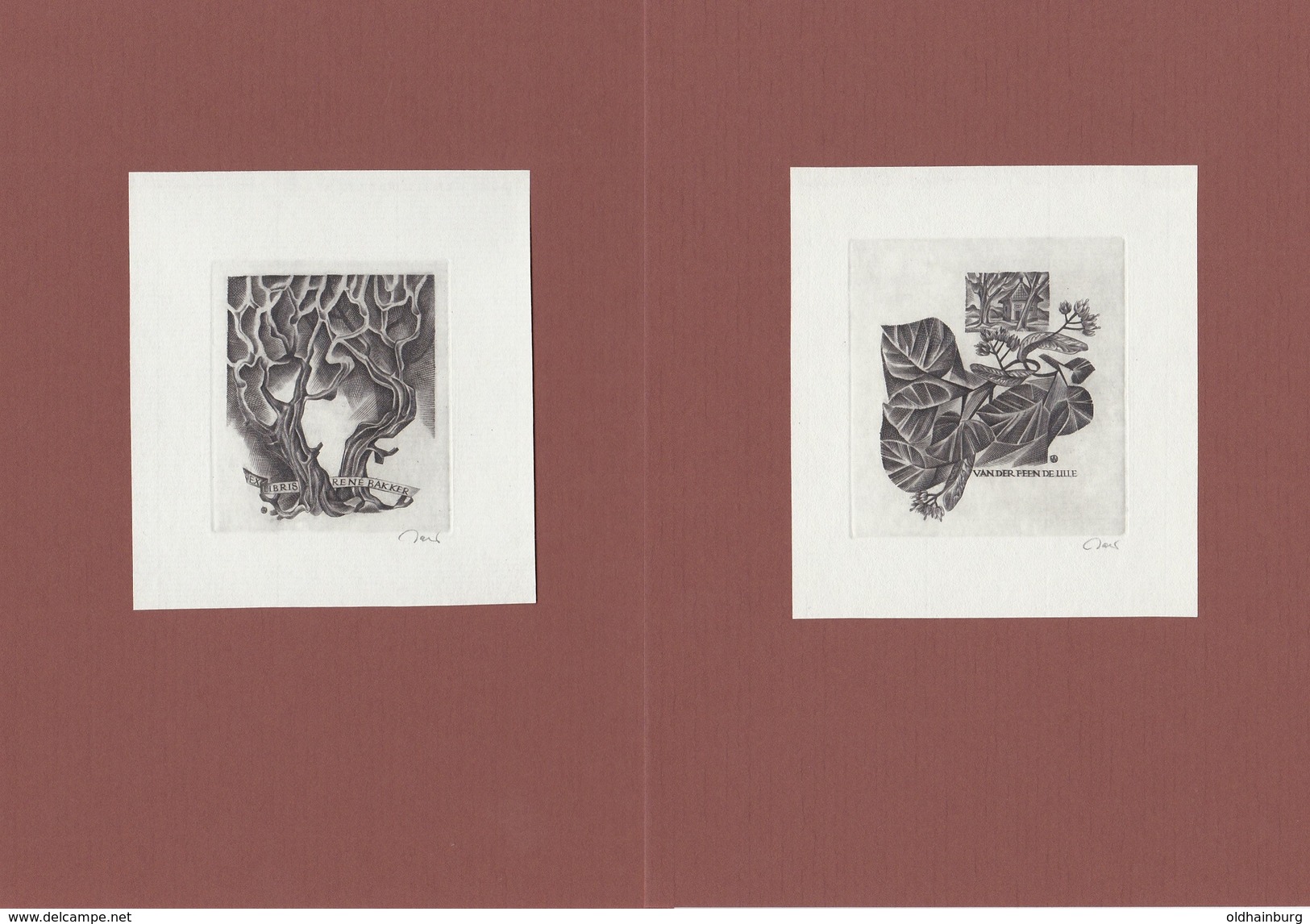4076-el: Sammlung alter ExLibris- Blätter, Gesamt 20 Blätter je Format A5, Jahrgang ca. 1930