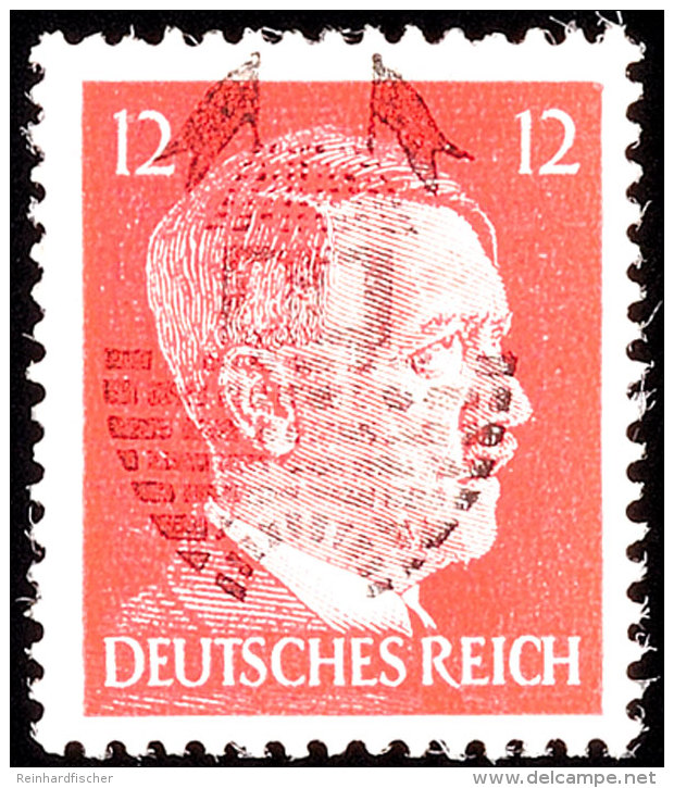 1 Bis 12 Pfg Hitler Mit Metallstempel-Aufdruck, Sogen. Nachl&auml;ufer-Ausgabe, Postfrisch, Sign., Mi. 180.-,... - Glauchau