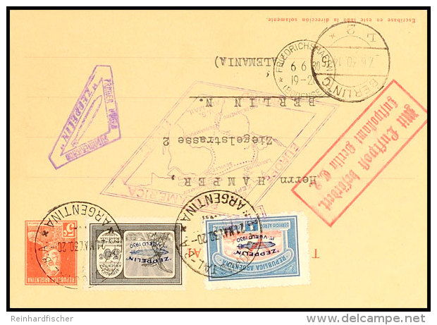1930, S&uuml;damerikafahrt, Heimfahrt, Argentinische Post, GS-Postkarte Frankiert Mit 50 C. U. 1 Peso... - Otros & Sin Clasificación