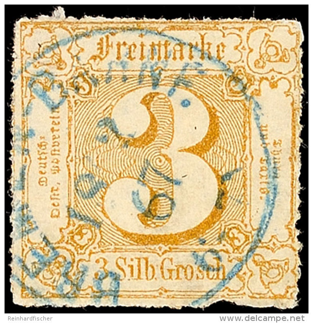 "BREMEN BAHNF. 18/2 67" - Blauer, Preu&szlig;ischer K1, Klar Auf Farbfrischer 3 Sgr. IV.Ausgabe, Kleine... - Otros & Sin Clasificación