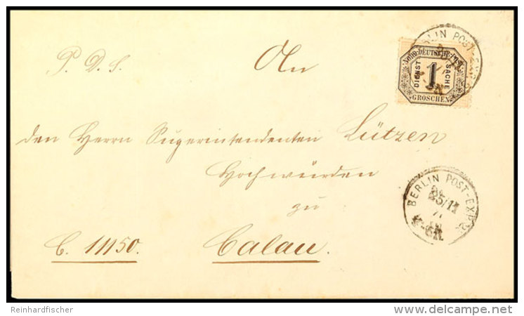 "BERLIN POST-EXP.23. 25/11 71" - K1 Mit 2,5 Mm Hoher Schrift, KBHW 489, Auf Portopflichtigem Dienstsachenbrief Mit... - Otros & Sin Clasificación