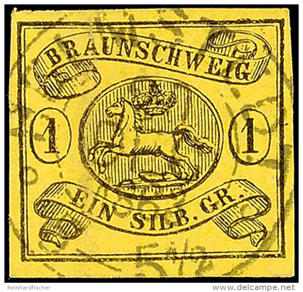 1 Sgr. A. Lebhaftgraugelb, Farbfrisches, Allseits Voll/breitrandiges Exemplar Mit Zentrisch Klarem K2 "HELMSTEDT 20... - Brunswick