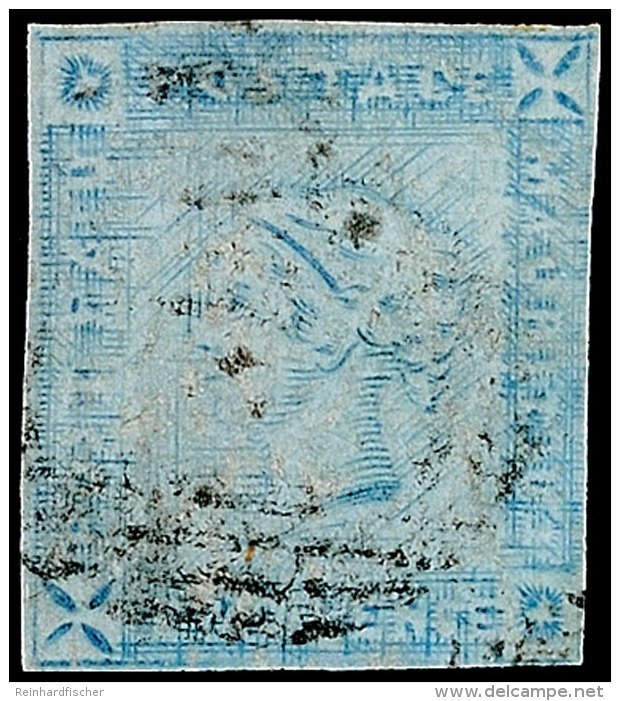 2 P. Blau A. Bl&auml;ulichem Papier, Von Abgenutzter Platte IV, Allseits Vollrandig, Klar Gestempelt, Sign. A.... - Mauricio (1968-...)