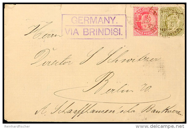 1 U. 4 A. K&ouml;nig Edward VII., Je Firmenlochung "D.A.B." (Deutsch-Asiatische-Bank), Zusammen Auf Brief Nebst... - Otros & Sin Clasificación