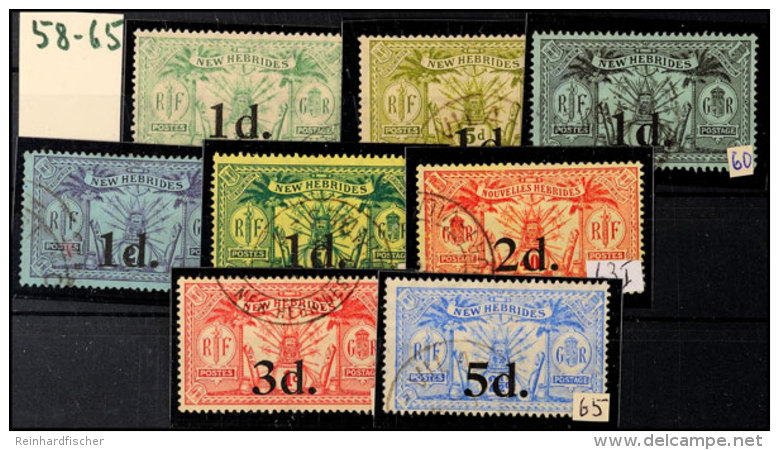 1d - 5 D. Freimarken Mit Aufdruck, Tadellos, Gestempelt, Katalog: 58/65 O1d - 5 D. Postal Stamps With... - Otros & Sin Clasificación