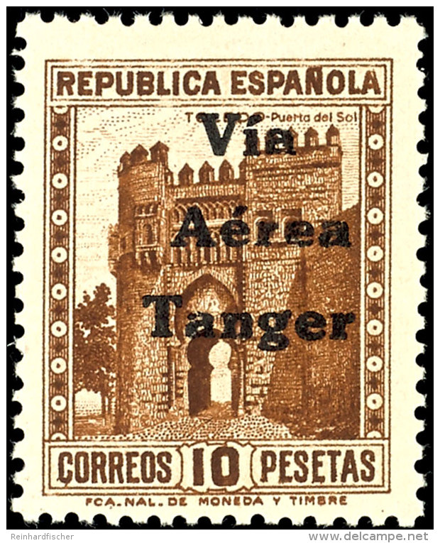 Span. Post 1939, Unverausgabte 10 Ptas Mit Aufdruck, Tadellos Postfrisch, Sign. "Larache/Tanger", Mi. Ca. 300,--,... - Tanger