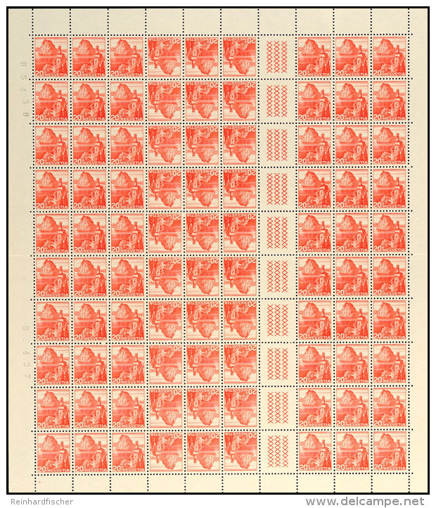 20 Rp. Landschaften 1939, Kpl. Markenheftchenbogen, Zwischensteg Mit 3 Kreuzreihen Und Glatter Gummierung, Waager.... - Cuadernillos