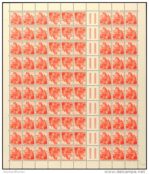 20 Rp. Landschaften 1939, Kpl. Markenheftchenbogen, Zwischensteg Mit 2 Kreuzreihen Und Glatter Gummierung,... - Cuadernillos