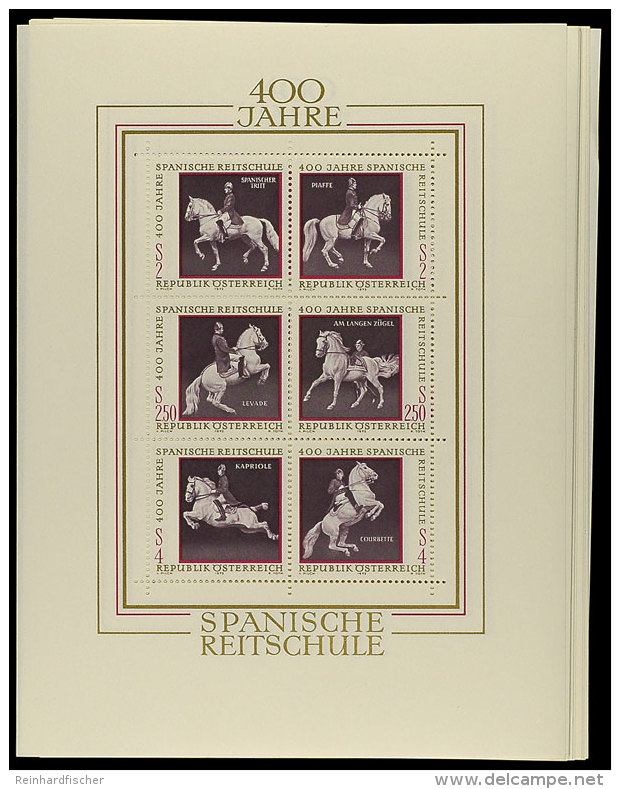 Reitschule, 35 Postfrische Blocks, Mi. 120.-, Katalog: Bl.2 **Man_ge, 35 Mint Never Hinged Souvenir Sheets,... - Otros & Sin Clasificación