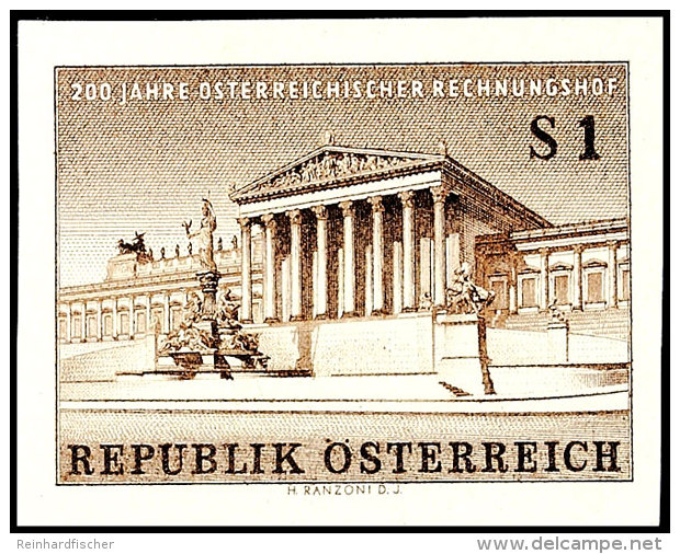 1 Sch. "200 Jahre &Ouml;sterreichischer Rechnungshof", Abart "ungez&auml;hnt", Tadellos Postfrisch, Mi. 200.-,... - Otros & Sin Clasificación