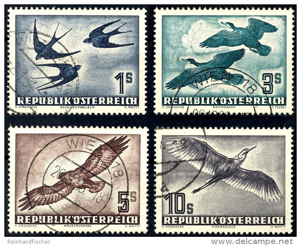 1953, "V&ouml;gel" Kpl. Tadellos Gestempelt, 1-5 S. Je Mit Erkennbar Zeitgerechten Stempeln Aus 1954/55, 10 S.... - Otros & Sin Clasificación