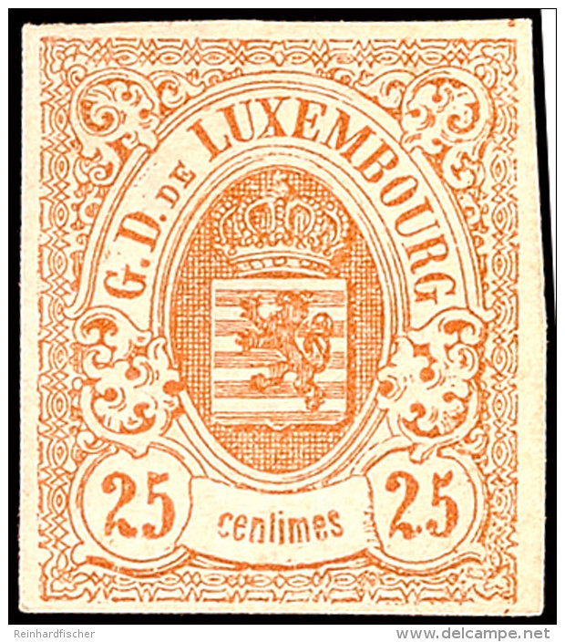 1859, 25 Centimes Braun. Farbfrisches Breitrandiges Exemplar Mit Teilgummi. Prifix: 475.-, Katalog: 8 *1859, 25... - Otros & Sin Clasificación