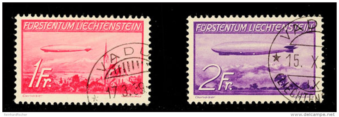 1 Und 2 Fr. Zeppelin 1936, Je Gestempelt VADUZ, Mi. 240.-, Katalog: 149/50 O1 And 2 Fr. Zeppelin 1936, Always... - Otros & Sin Clasificación