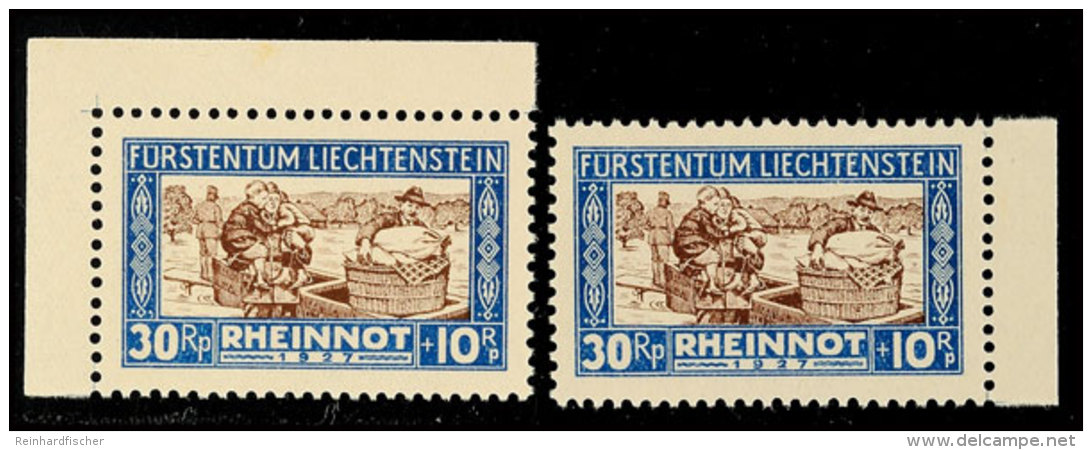 30 Rp. Rheinnot, 2 Versch. Plattenfehler, Je Postfrisch, Nr. 81 II Min. Gummiknitter), Mi. 490,-, Katalog: 81I,II... - Otros & Sin Clasificación