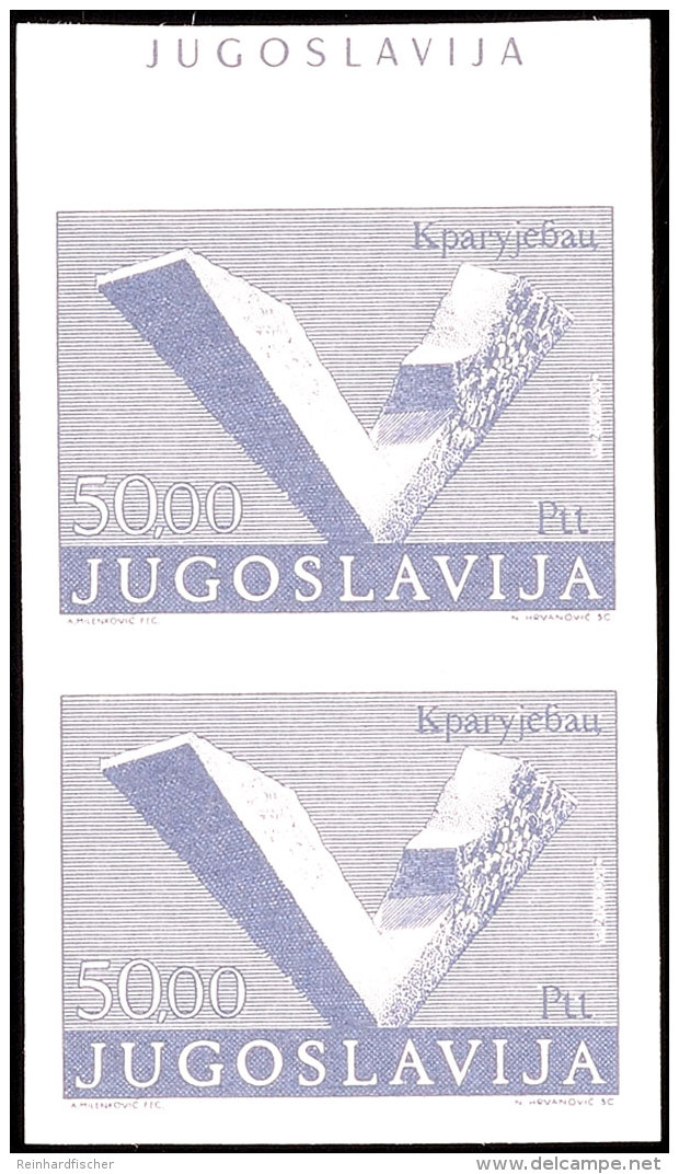 50 Din. Freimarken Ungez&auml;hnt, Senkr. Paar Vom Oberrand, Postfrisch, Tadellos, Katalog: 1545IIu **50 Din.... - Otros & Sin Clasificación