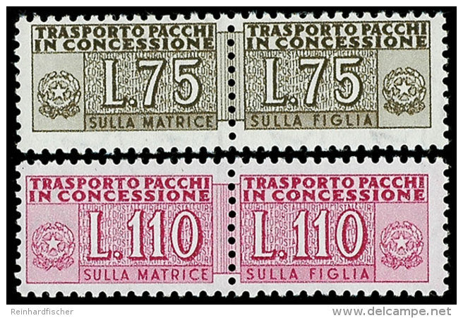 40 L. - 110 L. Geb&uuml;hrenmarke F&uuml;r Paketzustellung, Tadellos Postfrisch, Mi. 950.-, Katalog: 5/8 **40... - Sin Clasificación