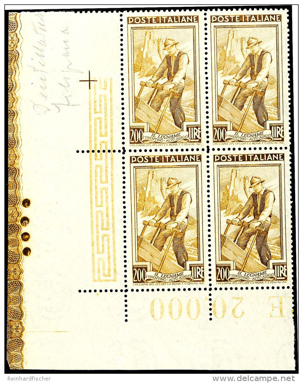 50 C. - 200 L. Arbeiter Komplett In Postfrischen 4er-Blocks, 200 L. Aus Bogenecke, Mi. 800,-, Katalog: 807/25... - Sin Clasificación