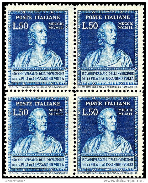 20 U. 50 L. Erfindung Der Voltaschen S&auml;ule, Postfrische 4er-Blocks, Mi. 520,-, Katalog: 784/85 **20 And 50... - Sin Clasificación