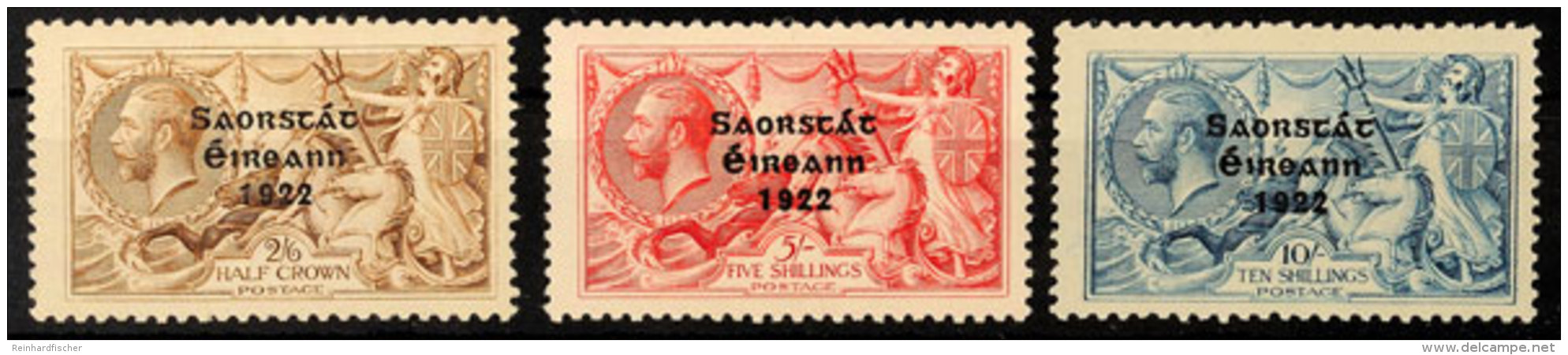 2'6 Sc'Pg Bis 10 Sh. 1922, Aufdrucktype I, Ungebraucht Mit Originalgummierung Und Falzspur Bzw. Kleinem Falzrest,... - Otros & Sin Clasificación