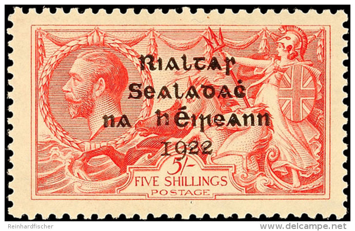 5 Sh. Karmin Mit Aufdrucktype I, Ungebraucht, Pracht, Katalog: 10I *5 Sh. Carmine With Overprint Type I,... - Otros & Sin Clasificación