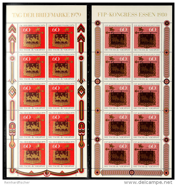 1979/1980, Kleinbogen-Ausgaben "Tag Der Briefmarke", Je 30 St&uuml;ck Postfrisch, Mi. 720.-, Katalog: 1023,1065KLB(... - Otros & Sin Clasificación