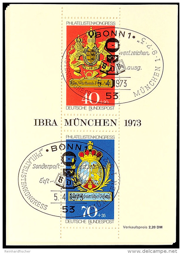 1973, Block-Ausgabe "IBRA M&uuml;nchen", 50 St&uuml;ck Mit ESST BONN, Mi. 250.-, Katalog: Bl.9(50) ESST1973,... - Otros & Sin Clasificación