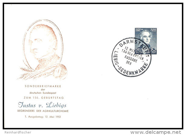 1953, "Liebig" Auf Schmuck-FDC Mit Darmst&auml;dter Sonderstpl. Vom Ersttag, Tadellos, Mi. 60,--, Katalog: 166... - Otros & Sin Clasificación