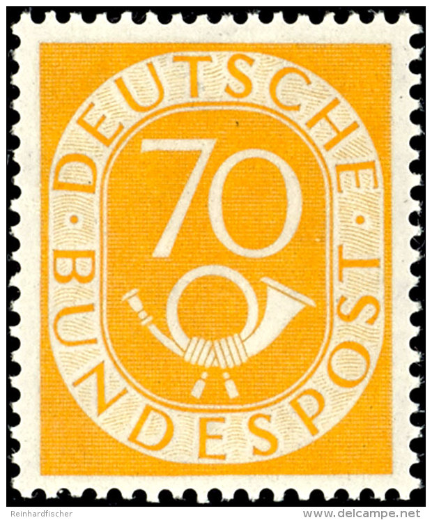 1950, Posthorn 70 Pf. Tadellos Postfrisch Mit Tiefstsignatur Schlegel BPP, Mi. 500,--, Katalog: 136 **1950,... - Otros & Sin Clasificación