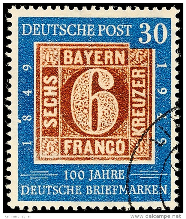 30 Pfg "100 Jahre Deutsche Briefmarken" Mit Plattenfehler II, Mit Nicht Pr&uuml;fbarem Stempel, Mi. 380.- Marke... - Otros & Sin Clasificación