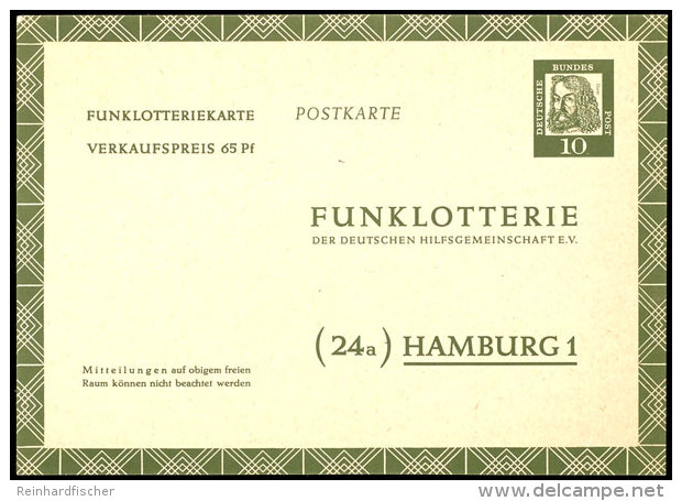 "D&uuml;rer" 10 Pf. Funklotteriepostkarte, Tadellos, Mi. 250,--, Katalog: P 58 (*)Duerer 10 Pf. Radio Lottery... - Otros & Sin Clasificación