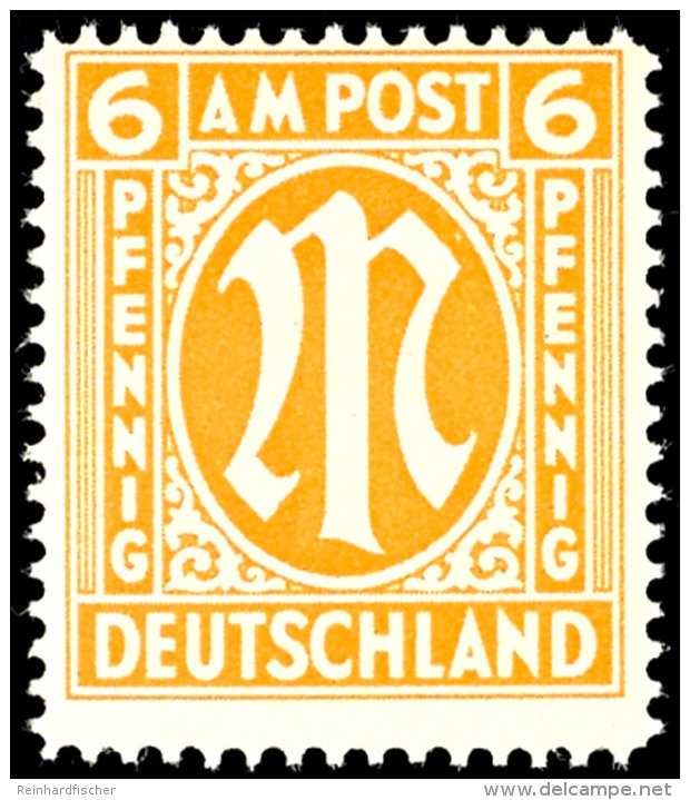 1945, AM-Post 6 Pf. In Besserer Variante, Tadellos, Fotokurzbefund A. Schlegel BPP, Mi. 200,-- Attest/Certificate:... - Otros & Sin Clasificación