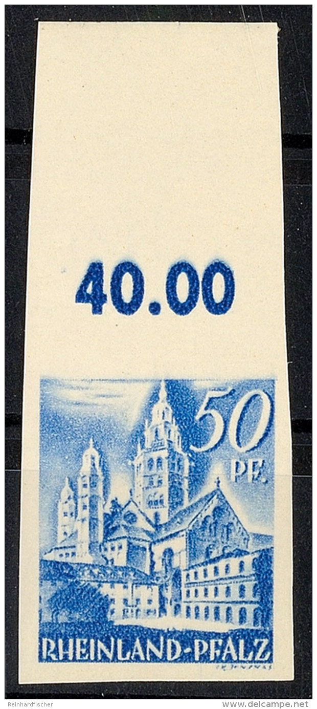 50 Pfg 1. Freimarkenausgabe, Ungez&auml;hnt, Tadellos Postfrisch, Mi. 75.-, Katalog: 11U **50 Pfg 1. Postage... - Otros & Sin Clasificación