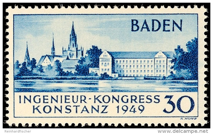 30 Pfg Konstanz, 2.Auflage, Postfrisch, Nicht Signiert, Mi. 650.-, Katalog: 46II **30 Pfg Constance, 2. Issue,... - Otros & Sin Clasificación