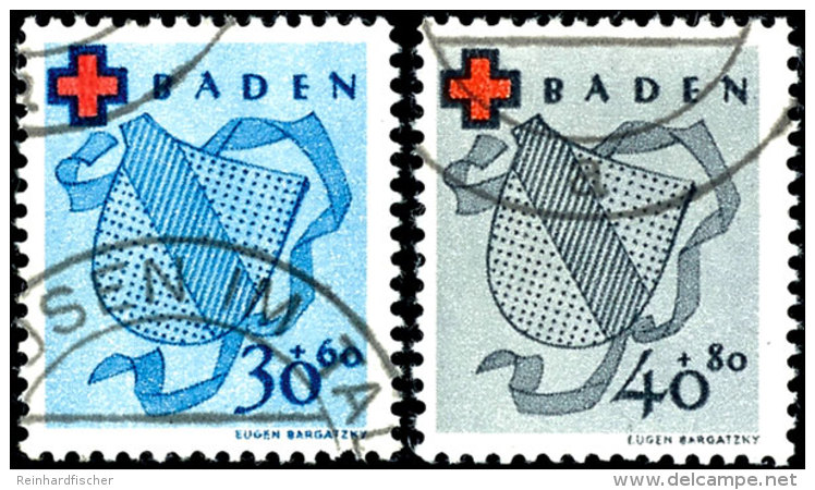 10+20 Bis 40+80 Pf Rotes Kreuz Komplett Tadellos Gestempelt, Tiefst Gepr. Schlegel BPP, Mi. 400,--, Katalog: 42/45A... - Otros & Sin Clasificación