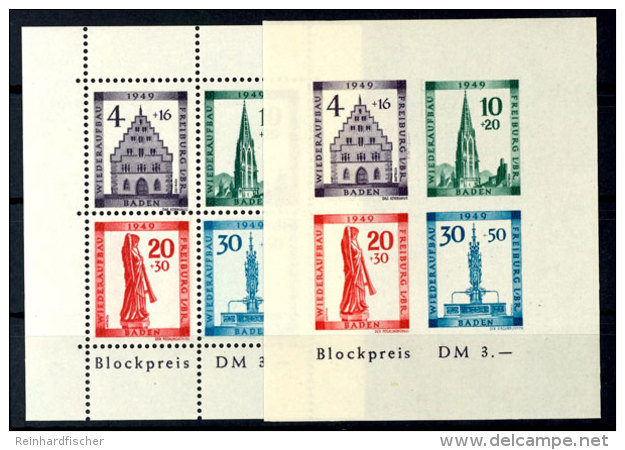 Freiburg-Blockpaar Tadellos Postfrisch, Mi. 150,--, Katalog: Bl.1A+B **Freiburg Souvenir Sheet Pair In Perfect... - Otros & Sin Clasificación