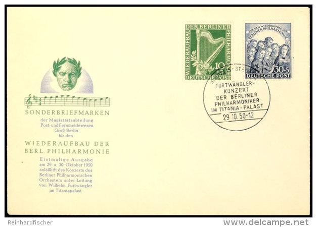 10 Pfg Und 20 Pfg  Philharmonie Auf Amtl. Blanko-FDC-Umschlag Mit Entsprechendem Ersttagssonderstempel "BERLIN... - Otros & Sin Clasificación