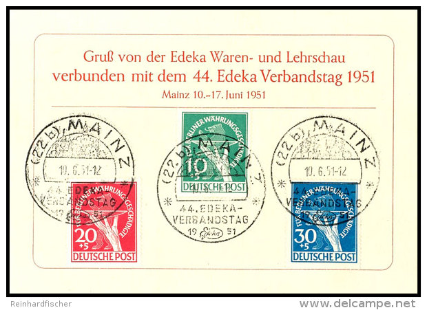 10 Pfg. Bis 30 Pfg. W&auml;hrungsgesch&auml;digten-Satz Komplett Auf Sonderkarte Mit SST MAINZ 10.6.51, Pracht,... - Otros & Sin Clasificación