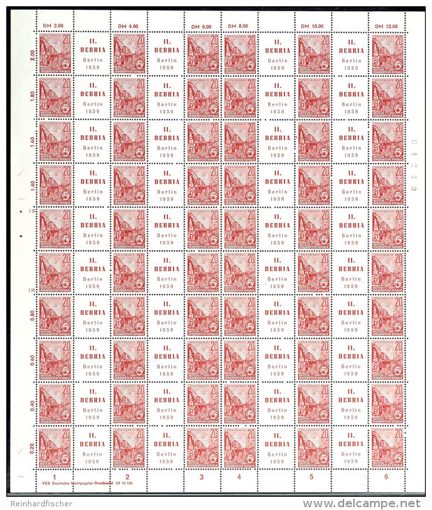 Briefmarkenausstellung II. DEBRIA 1959, Kompletter Zusammendruck-Bogen, Tadellos Postfrisch, Katalog: 580B ZfBogen... - Otros & Sin Clasificación