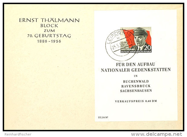 Th&auml;lmann-Block Auf Schmuck-FDC, Tadellos, Mi. 160,-, Katalog: Bl.14FDC BFTh&auml;lmann Souvenir Sheet On... - Otros & Sin Clasificación