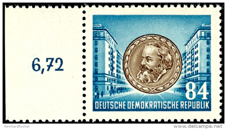 1953, "Marx" 84 Pf. Mit Druck Auf Der Gummiseite, Tadellos, Fotobefund Mayer BPP, Mi. 800,-- Attest/Certificate:... - Otros & Sin Clasificación