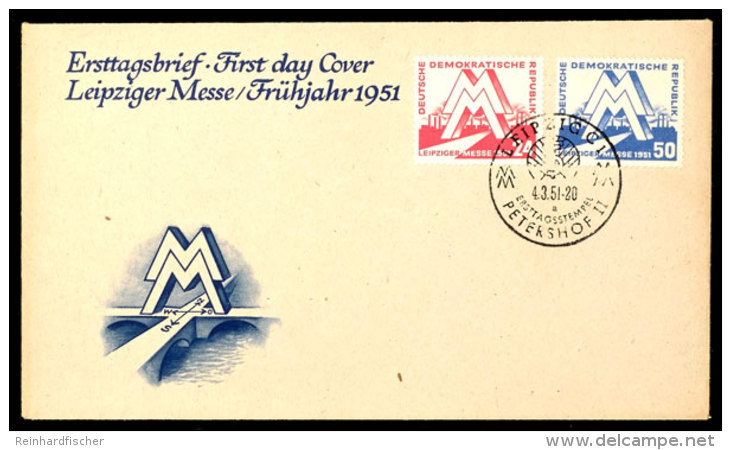 Leipziger Fr&uuml;hjahrsmesse 1951 Komplett, Tadellos Auf Schmuck-FDC, 100,-, Katalog: 282/83 FDC BFLeipzig... - Otros & Sin Clasificación