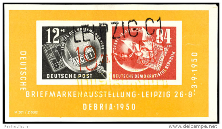 1959, DEBRIA-Block Mit Dreifarbigem Leipziger Sonderstpl., Tadellos, Mi. 140,--, Katalog: Bl. 7 O1959,... - Otros & Sin Clasificación