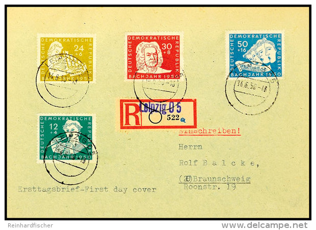 Bach Komplett Auf R-FDC Von LEIPZIG 14.6.50 Nach Braunschweig, R&uuml;ckseitig Mit Ank.-Stempel, 24 Pfg... - Otros & Sin Clasificación