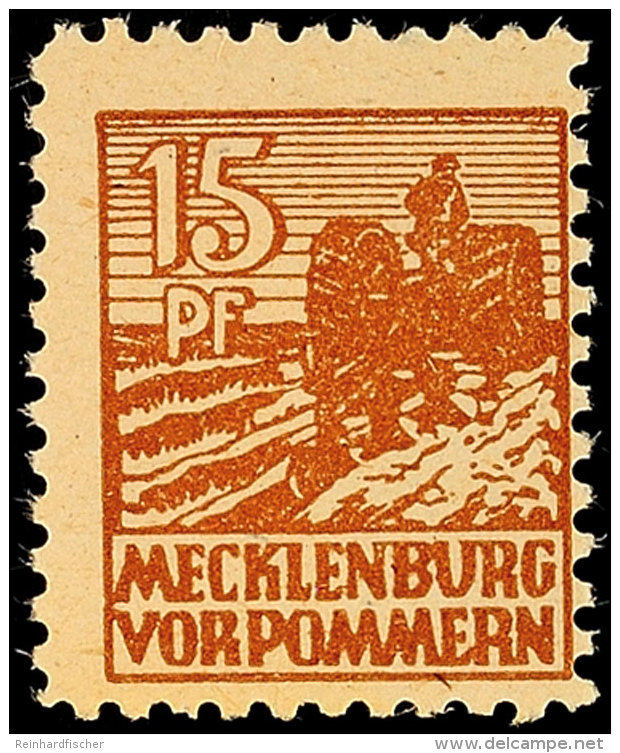 15 Pf Mecklenburg In Type Yd Tadellos Postfrisch, Gepr. Thom BPP, Mi. 80.-, Katalog: 37yd **15 Pf Mecklenburg... - Otros & Sin Clasificación