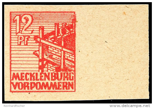 12 Pfg Braunrot, Ungez&auml;hnt, Postfrisch, Gepr. Kramp BPP, Mi. 500.-, Katalog: 36ydU **12 Pfg Brown Red,... - Otros & Sin Clasificación