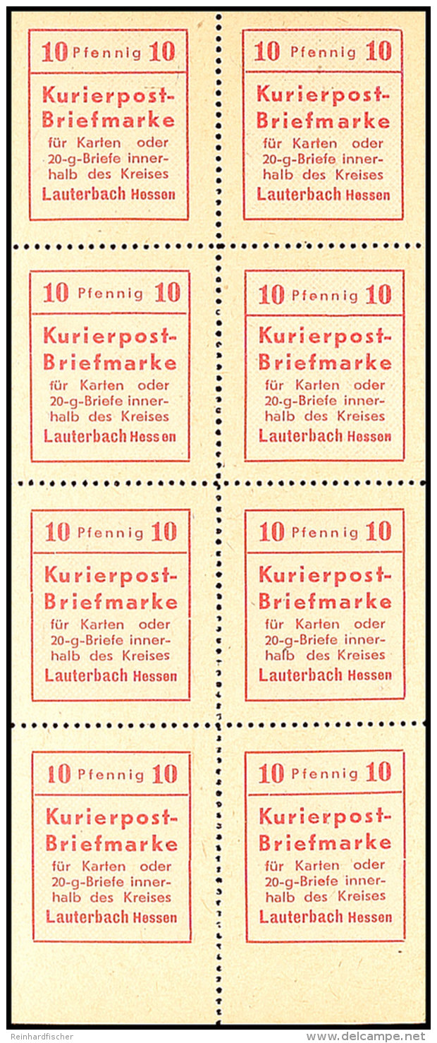 10 Pfg Kurierpostmarke Im Postfrischen Kabinett-Kleinbogen Mit 8 Werten, Katalog: 1(8) **10 Pfg Courier Postal... - Lauterbach