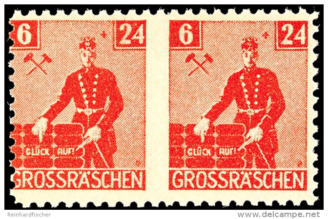 6+24 Pf. Solidarit&auml;t, Waager. Paar, Mitte Ungez&auml;hnt, Tadellos Postfrisch, Gepr. Zierer BPP, Mi. 220.-,... - Grossraeschen