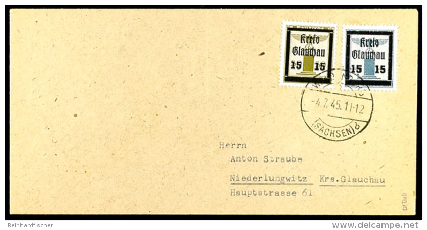 15 A. 4 Pf. Und 15 A. 30 Pf. Als MiF A. Sammler-Brief Von Waldenburg Nach Niederlungwitz, Gepr. Dr. Dub, Katalog:... - Glauchau