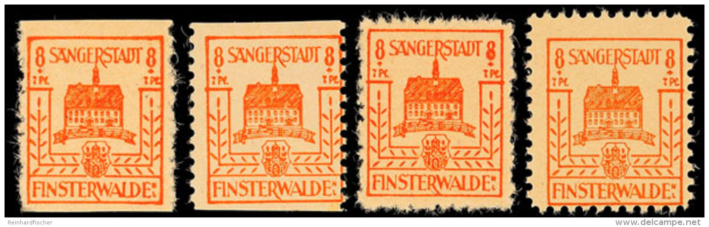 8+7 Pf. Wiederaufbaumarke, Alle 4 Versuchsz&auml;hnungen, Postfrisch, Mi. 240.-, Katalog: 5aVaI/bII **8 7 Pf.... - Finsterwalde