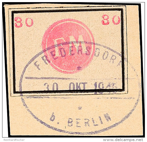 30 Pf. Etikett Tadellos Auf Briefst&uuml;ck, Mi. 300.-, Katalog: Sp250 BS30 Pf. Label In Perfect Condition On... - Fredersdorf-Vogelsdorf